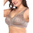 thumbnail image 5 of Deyllo Women's Non Padded Wireless Plus Size Full Coverage Minimizer Bra, Toffee 44H, 5 of 9