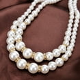 thumbnail image 5 of Soumake Adjustable Double-Layer Luxury Faux Pearl Beads Necklace For Party Fashion, 5 of 8