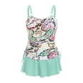thumbnail image 4 of zaveiop Blouson Tankini Swimsuits for Women 2026 Modest Tummy Coverage Bathing Suits with Skirt and Built-in Shorts (Mint Green, XXL), 4 of 7