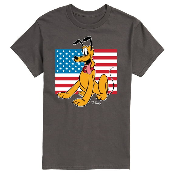 Disney - Americana - Pluto Usa Flag - Adult Short Sleeve Graphic T-Shirt