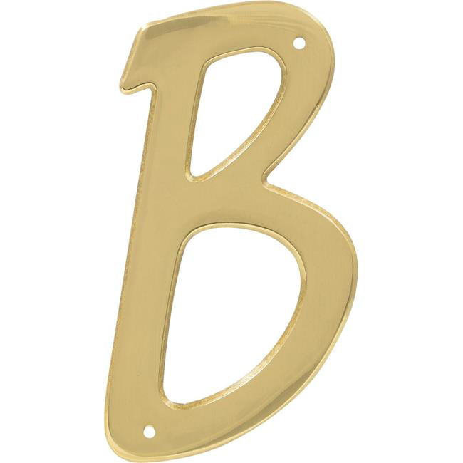 Hillman Group 847053 4 in. Brass Nail-On Traditional House Letter B
