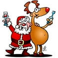 thumbnail image 3 of CafePress - Santa Claus And His Reindeer - Women's Dark Pajamas, 3 of 4