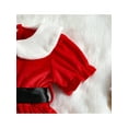 thumbnail image 6 of Toddler Baby Girl Christmas Dress Santa Claus Dress Red Velvet Long Sleeve Tulle Princess Dress with Headband Outfit, 6 of 9