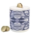 thumbnail image 1 of Abstract Piggy Bank, Modern Form Generated by Resisting Twisting Fractal Saturated Effects, Ceramic Coin Bank Money Box for Cash Saving, 3.6" X 3.2", Lavender Blue Indigo, by Ambesonne, 1 of 4
