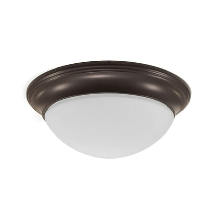 

CORAMDEO 13 Inch LED Decorative Flush Mount Ceiling Fixture Color Switch Built in LED gives 200W of Light from 27.8W of power 1950 Lumen Dimmable Bronze Finish w/Frosted Glass (C014-93050LED-BRZ)