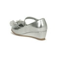 thumbnail image 3 of Toddler/Little Girls Round Toe Rhinestone Chiffon Bow Mary Jane Wedge Pump 19748, 3 of 5