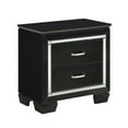 thumbnail image 6 of Modern 3pc Bedroom Furniture Queen Size LED Bed Tufted Nightstands Glamorous Black Finish Set, 6 of 7