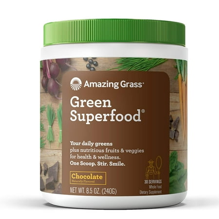 Amazing Grass Green Superfood Powder, Chocolate, 30 (Best Dark Chocolate For Health)