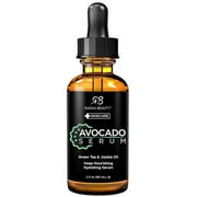 Radha Beauty Avocado Serum 2 oz. - with Hyaluronic Acid, Vitamin E, Jojoba, and Green Tea. Best Night and Day Moisturizing Facial Treatment