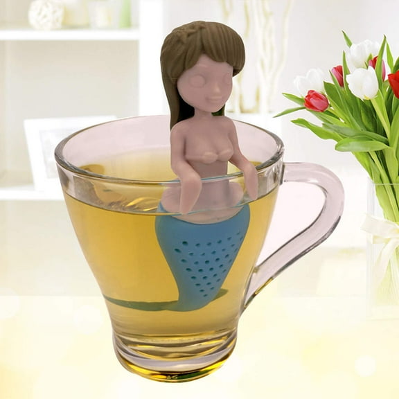 HONITANO Loose Tea Steeper 1Set Kitchen Tools Gadgets Silicone Tea Infuser In Mermaid Shape