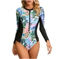 thumbnail image 1 of Traje de Baño de Hoja de Manga Larga de la Moda de la Playa de las Mujeres Siamese Sexy One Piece, Traje de Baño de Surf para Vacaciones, Piscina Y Actividades de Playa de Verano, 1 of 4