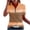Orange, variant on KIHOUT Women's Striped Color Block Quarter-Zip Polo Shirt, Short Sleeve Stand Collar Casual and Golf Top with Relaxed Fit