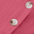 thumbnail image 5 of XPMWRP Women's Crew Neck 3 Button Henley T Shirt Casual Short Sleeve Tops for Daily Wear Summer, Vacation Hot Pink S, 5 of 8
