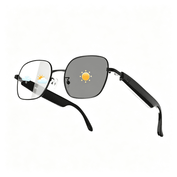 HBMYN Smart Glasses for Women Men,Intelligent Touch,Anti-Blue Light Bluetooth Glasses with Speakers,Polarized Sunglasses with Photochromic Lenses,Multifunctional Audio Glasses for Indoor&Outdoor