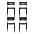 thumbnail image 2 of WestinTrends Playa Outdoor Modern Stackable Plastic Patio Dining Chairs (Set of 4), Black, 2 of 14
