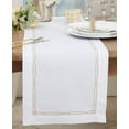 thumbnail image 2 of Fennco Styles Gold Embroidered Border Table Runner 16" W x 72" L - Metallic Design Table Cover for Home Décor, Everyday Use, Christmas, Banquets and Special Events, 2 of 3