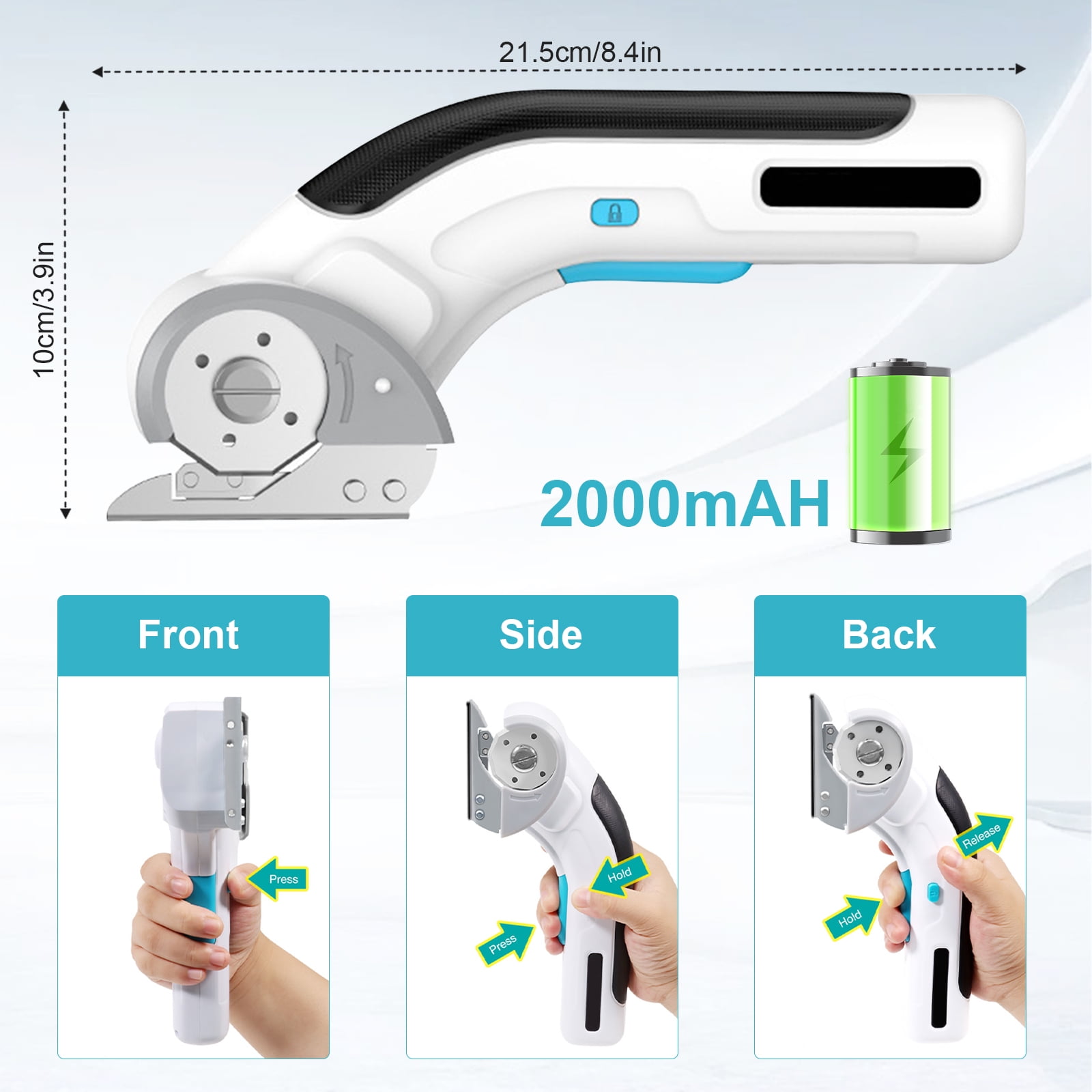 4V Cordless Electric Scissors with Replaceable Blade – Versatile for Multiple Materials, Rechargeable via Type - C, Safe & Comfort Grip