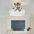 thumbnail image 4 of C Cattleya 3-Light Satin Nickel Semi Flush Mount with Glass Shade, 4 of 7