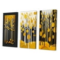 thumbnail image 3 of Designart "Quill Minimalism Abstract Yellow Forest I" Landscape Trees Wall Art Set Of 3 - Trees Yellow Canvas Set For Living Room Decor, 3 of 6