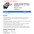 thumbnail image 2 of Secondary Air Injection Check Valve - Compatible with 2006 - 2011 Cadillac DTS 4.6L V8 2007 2008 2009 2010, 2 of 2