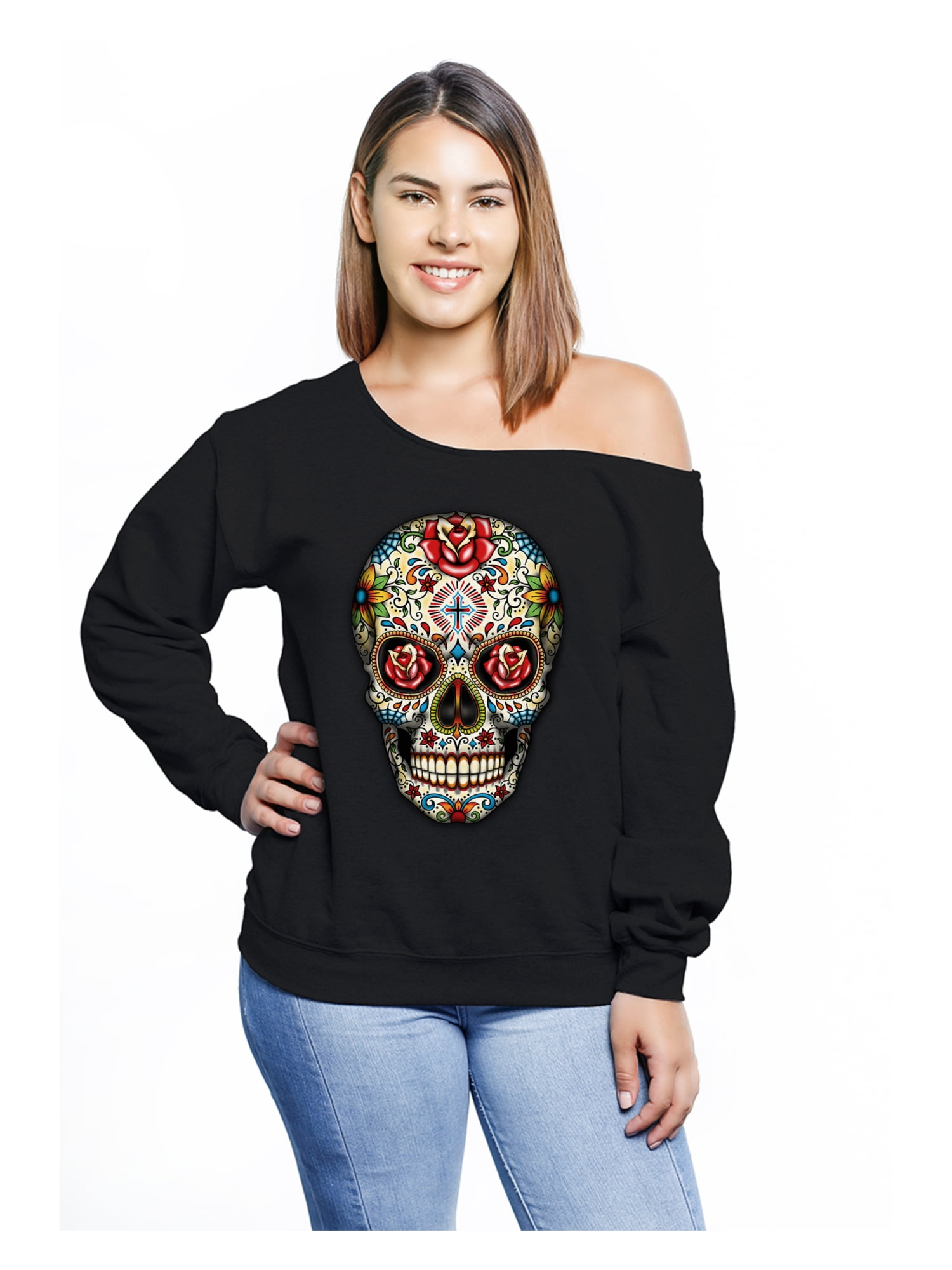 plus size sugar skull hoodie