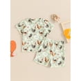 thumbnail image 4 of ALASELEGANTES Kids Baby Girls Summer Short Clothes Set, Chicken/Cow/Flower Print Short Sleeve T-shirt with Shorts Set Toddler 2Pcs Suit, 4 of 9