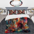 thumbnail image 2 of Designart "Tranquil Abstractions Explorations II" Modern Geometric Bedding Covert Set - Abstract Geometric Red Abstract Bed Set With 1 Sham, 2 of 6
