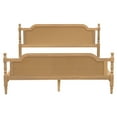 thumbnail image 4 of Euroco Wood King Size Rattan Platform Bed, Walnut, 4 of 10