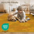 thumbnail image 4 of ODIKA 6'x9' Washable Area Rug Non-Slip, Easy Care, Orange Century Mid Stylized Tone Border Balanced Composition for Family Room, Living Room, Master Bedroom, 4 of 7