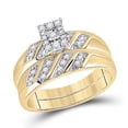 thumbnail image 3 of 10K Yellow Gold His Hers Round Diamond Solitaire Matching Wedding Set 1/3 Cttw, Womens Size: 5-10, Mens Size: 7-13, 3 of 4