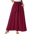 thumbnail image 4 of Cueply Long Skirts for Women Summer Maxi Skirt Elastic High Waist Tie Fashion Beach Dress with Pockets, 4 of 7