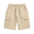 thumbnail image 5 of Fnooota Boys Cargo Shorts, Elastic Waist Summer Casual Relaxed Fit Kids Shorts Beige Size 10-12, 5 of 6