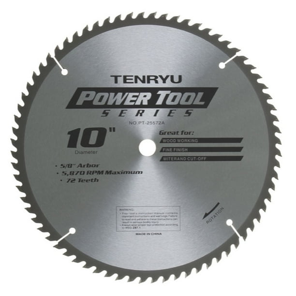 Tenryu PT25572A 10" CleanCut Miter Saw Blade 72T 5/8 Arbor Walmart