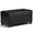 Midnight Black, variant on Trent Home 34" Transitional Rectangle Ottoman Bench in Stone Gray Faux Leather