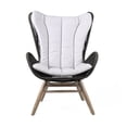 thumbnail image 3 of King Indoor Outdoor Lounge Chair in Light Eucalyptus Wood with Charcoal Rope and Gray Cushion, 3 of 8