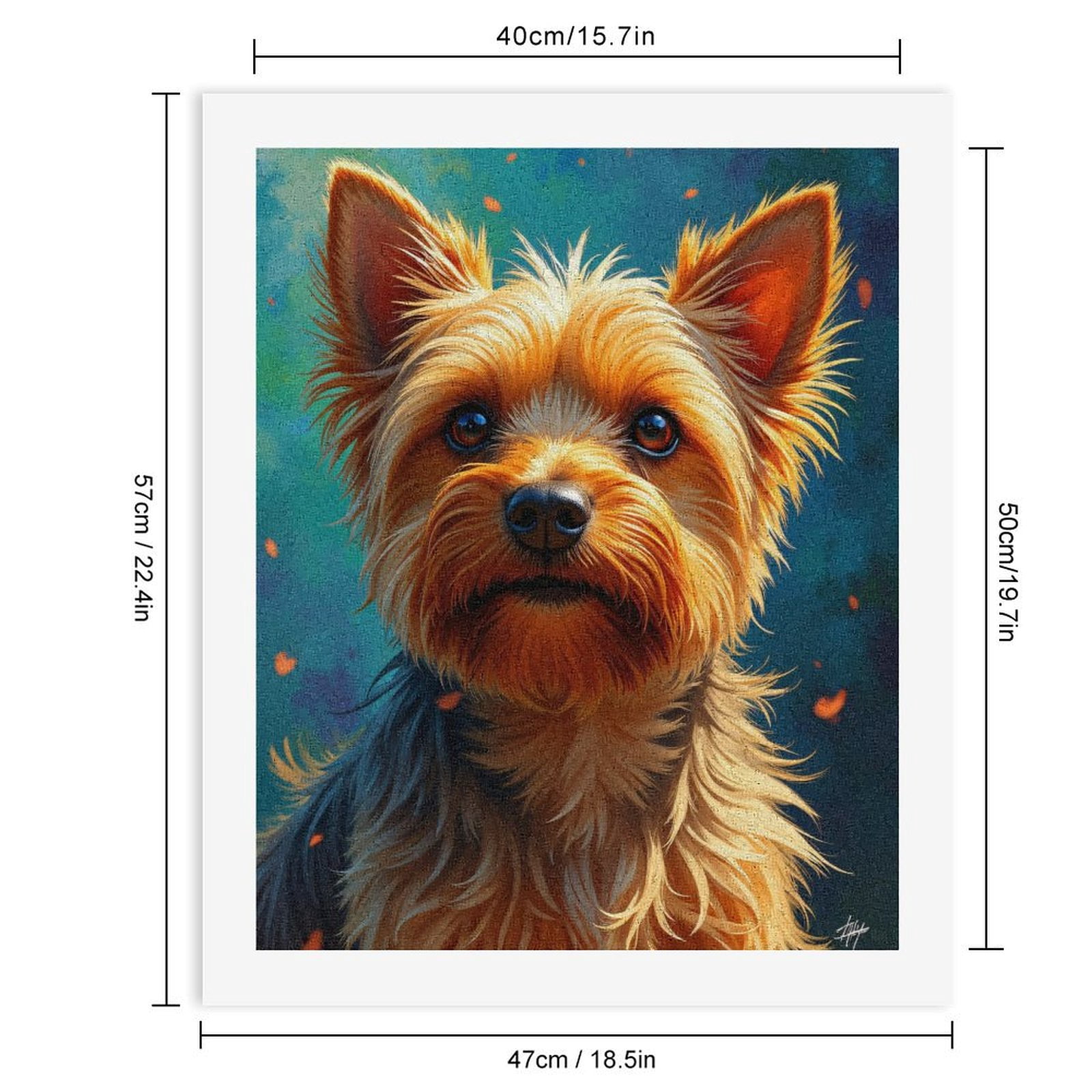 Paint By Numbers Kit for Adults Beginner - Yorkshire Terrier Portrait Art DIY Canvas Painting Kits for Adults, Frameless Paint By Number for Adults for Home Wall Decor 16x20 Inch