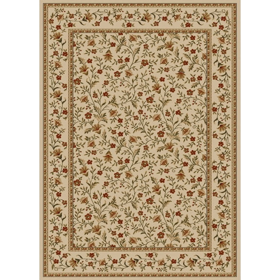 Vitaly Rafiqi Area Rug 1593 Ivory/Brick Italian Bordered 3' 3" x 4' 11" Rectangle