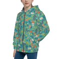 thumbnail image 2 of Naloa Mushrooms and Flowers Teenage Zipper Hoodie, Long Sleeve Zip Up Hoodies Casual Jackets Tops for 7-12 Years-Small, 2 of 6