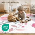 thumbnail image 4 of ODIKA 4'x6' Pink Gray Floral Watercolor Elegance Washable Area Rug Charming Botanical Print with Soft Petals for Bedroom, Reading Nook, Pet Friendly & Non-Shedding, 4 of 7