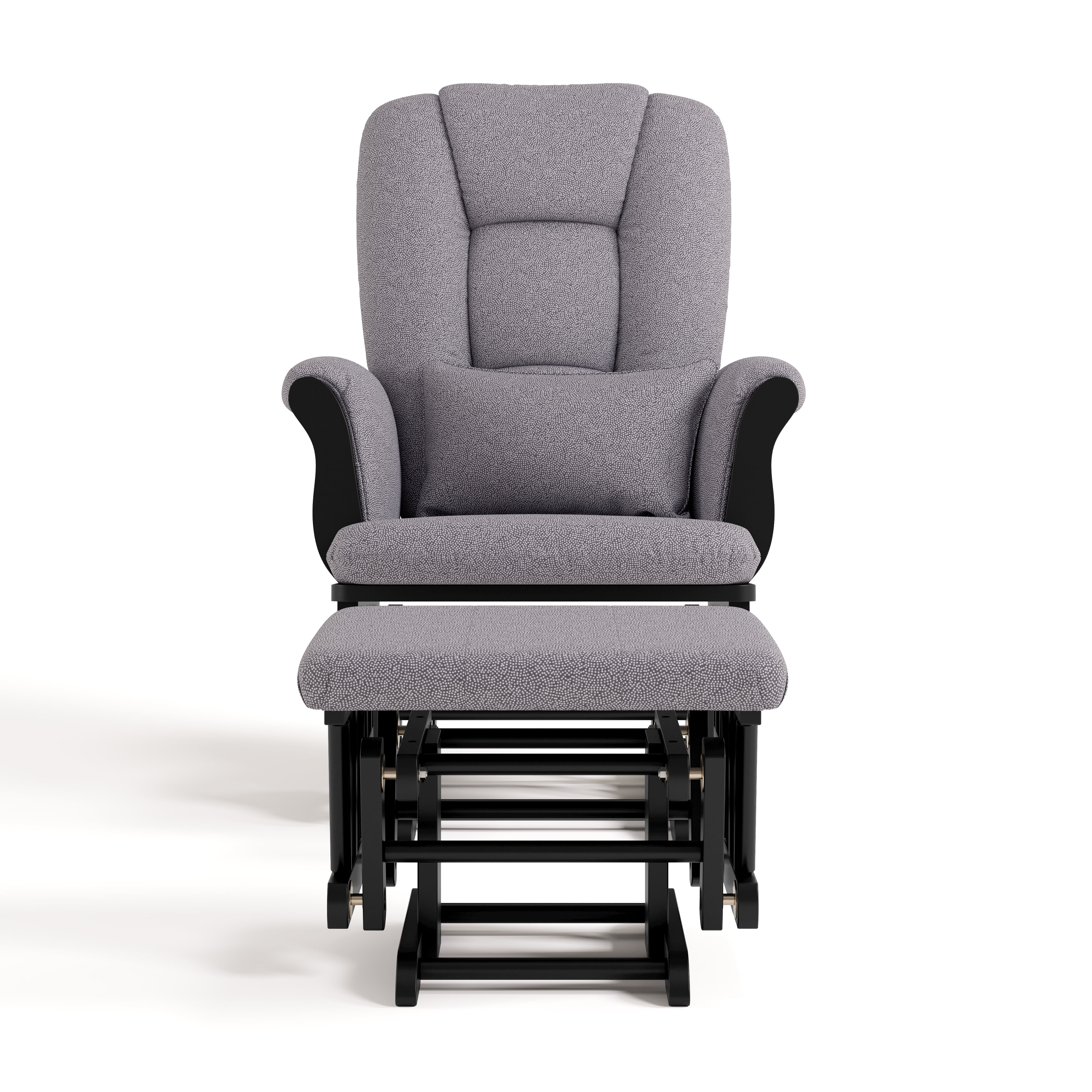 Storkcraft Tuscany Infant Nursery Glider & Ottoman Black with Gray Swirl