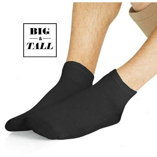 Hanes Hanes Men's 'BIG & TALL' 6Pack FreshIQ Cushion Ankle Socks (Black, Shoe 1214 / Sock