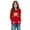 Red-10, variant on Ugoldhm Girls Shirts Round Neck Bear Zip Graphic Tops Long Sleeve Loose Fit Tunic Tees