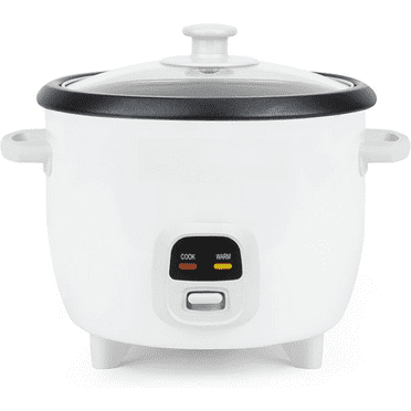 Rice Cooker, 3-Cup (Uncooked) / 6-Cup (Cooked), Small Rice Cooker, Oatmeal Cooker, Soup Maker, Auto Keep Warm, 1.5 Qt, White