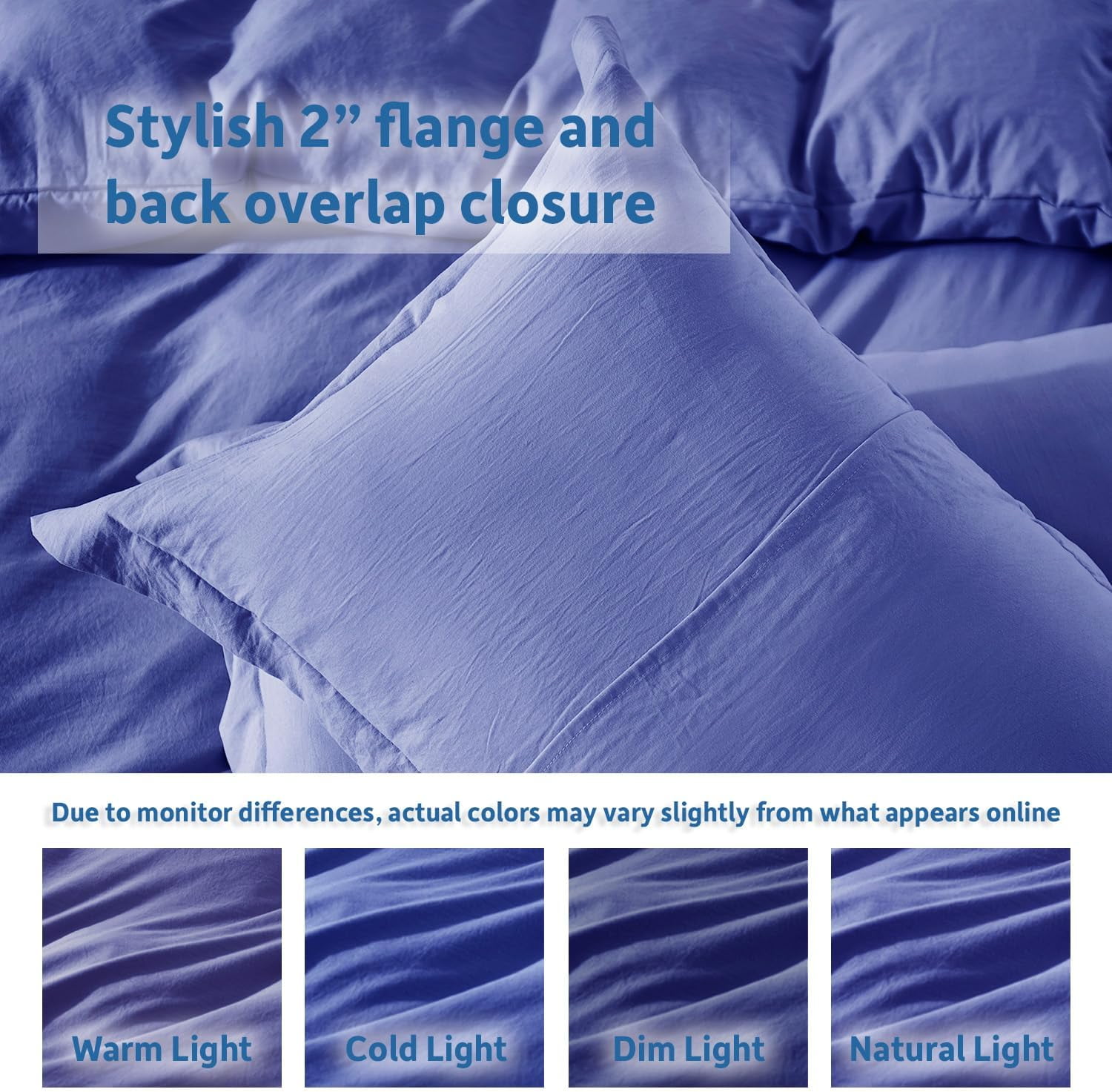 LammaLoe Duvet Cover Queen Size, Soft Prewashed 3-Piece Duvet Cover Bedding Set with Pillow Shams, Royal Blue