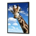 thumbnail image 3 of A Giraffe On A Blue Sky Portrait 16 in x 32 in Framed Photography Canvas Art Print, by Designart, 3 of 5