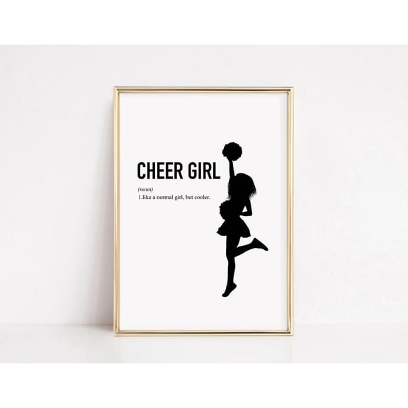 Cheerleader Girl Teen Room Sports Wall Art, Unframed Paper Print Size 8x12