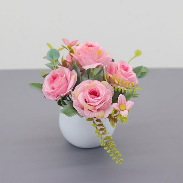 Ramos de flores artificiales, centros de mesa con flores secas de plástico, decoración para el hogar, arreglos de mesa, sala de estar, soporte de TV, plantas en maceta, arreglos florales