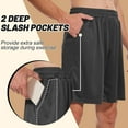 thumbnail image 2 of Gpaecead Men's Solid Casual Sports Running Shorts: Speed-Dry,Pockets,Elastc Waist,and Drawstring M Dark Gray, 2 of 4