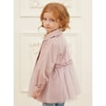 thumbnail image 5 of famuka Baby Girl Trench Coat Dress Toddlers Spring Fall Button Down Jacket with Tulle, 5 of 10