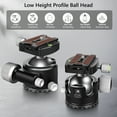 thumbnail image 2 of Low Profile Ball Head ARTCISE KB44 Heavy Duty Tripod Head Full Metal CNC Machined with Extra 1/4" Quick Release Plate for Tripod, Monopod, DSLR, Camcorder, Maximum Weight 66 lbs / 30 kg, 2 of 9